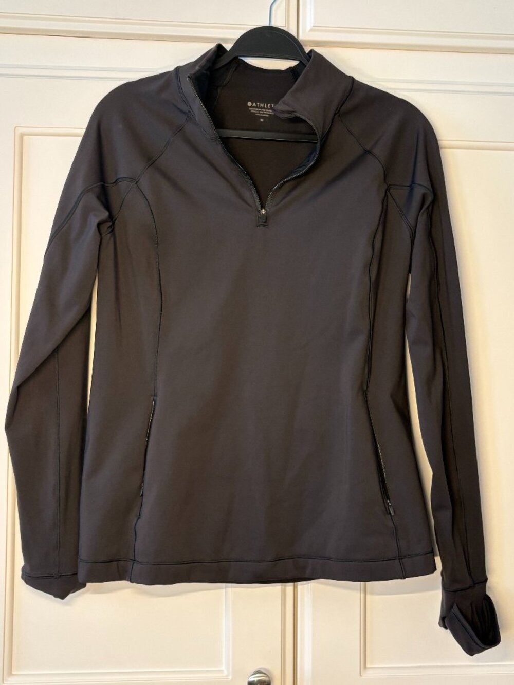 Athleta Black 1/4 Zip Top